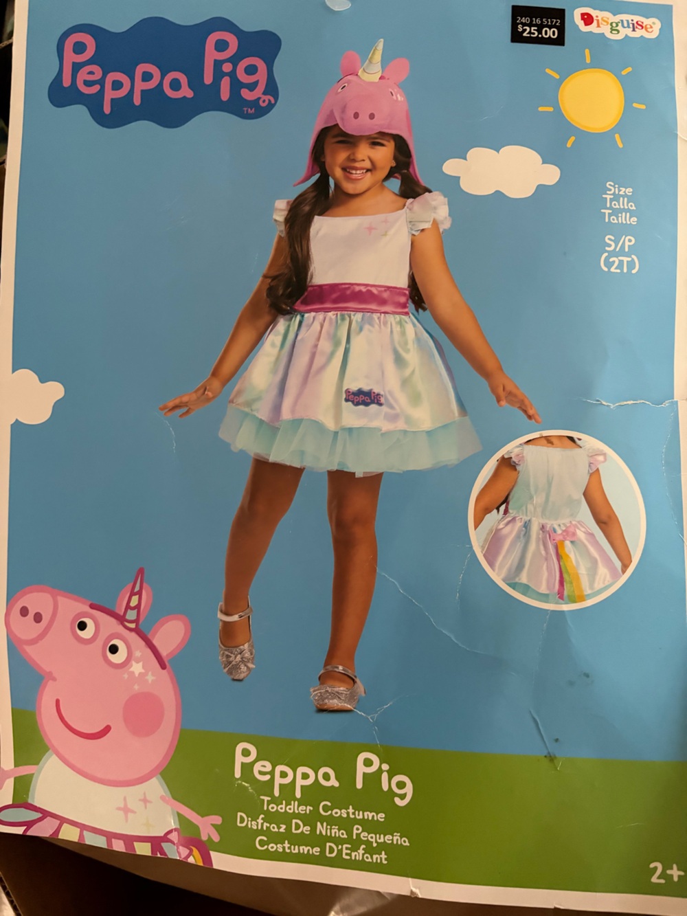 Peppa Pig Magical Unicorn Dress - Pink, Blue, White